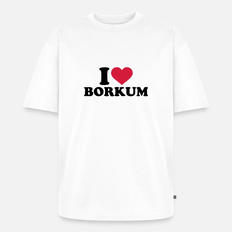 Borkum - Unisex Premium Oversized Bio T-Shirt - Weiß