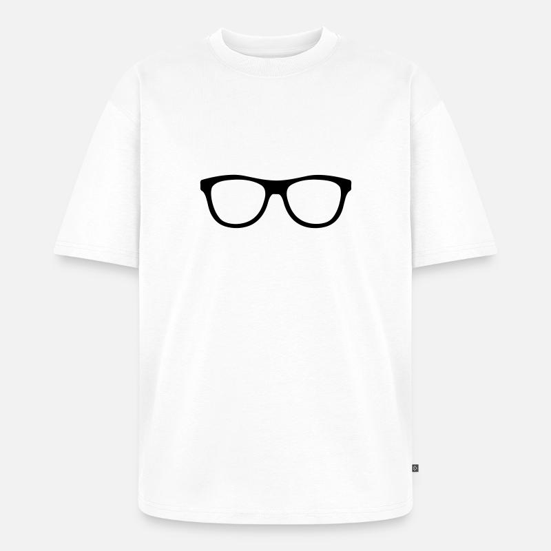 Nerd Hispter Lunettes - Lunettes - T-shirt Premium bio oversize Unisexe - blanc