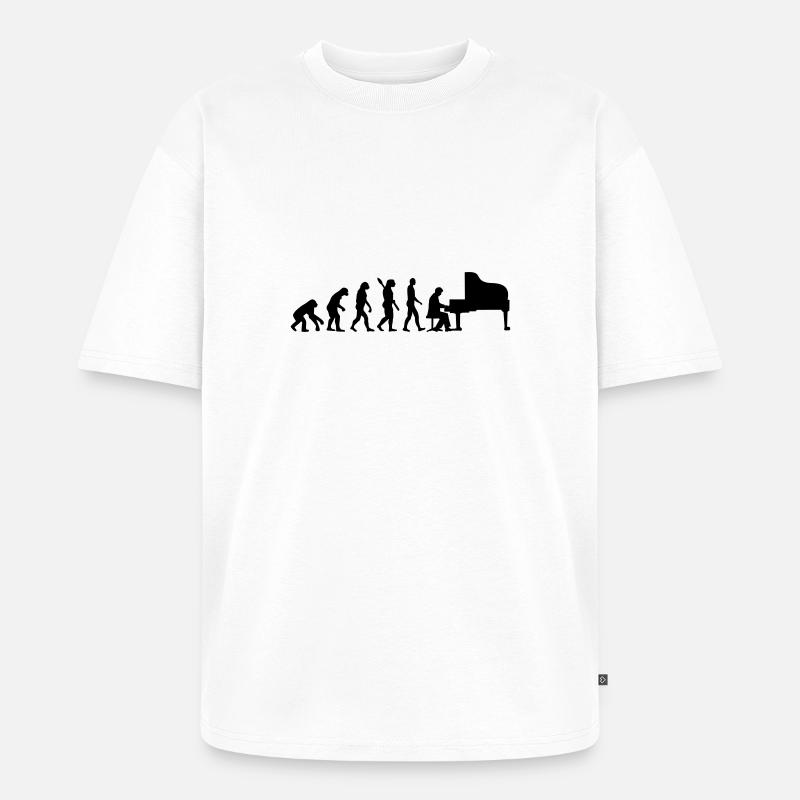 Evolution Piano - Unisex Premium Oversized Organic T-Shirt - white