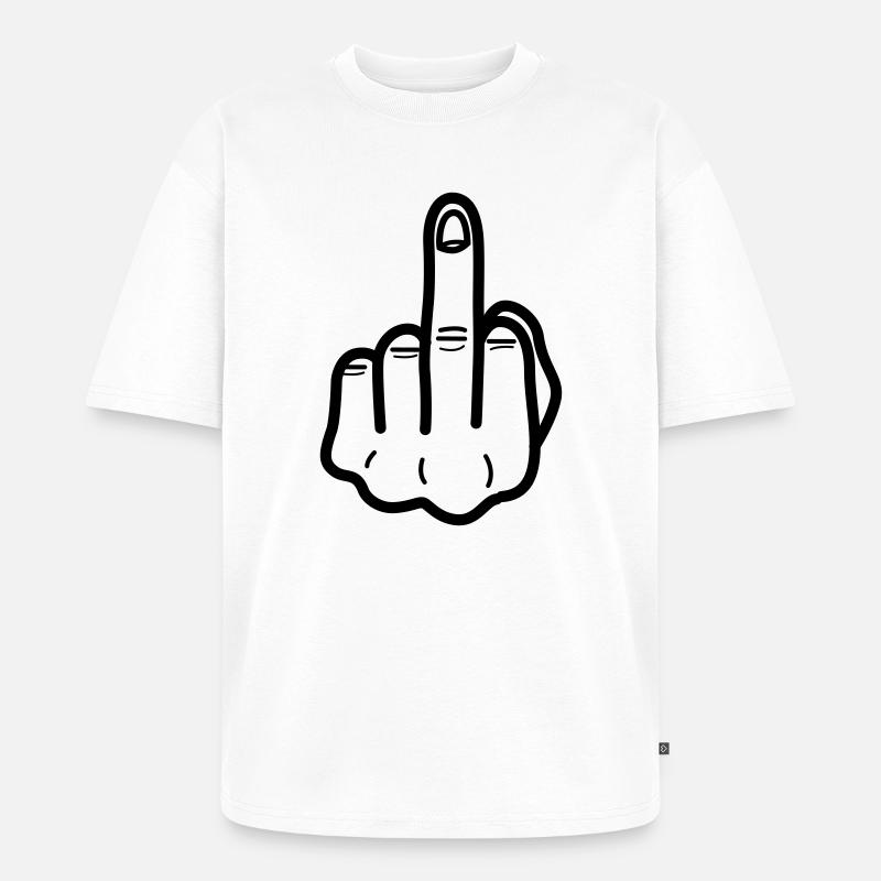 middlefinger Mittelfinger - Unisex Premium Oversized Bio T-Shirt - Weiß