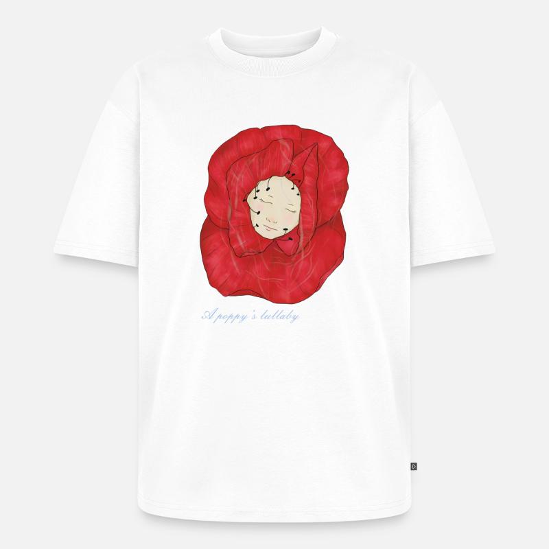Ein einschläfernder Mohn - Unisex Premium Oversized Bio T-Shirt - Weiß