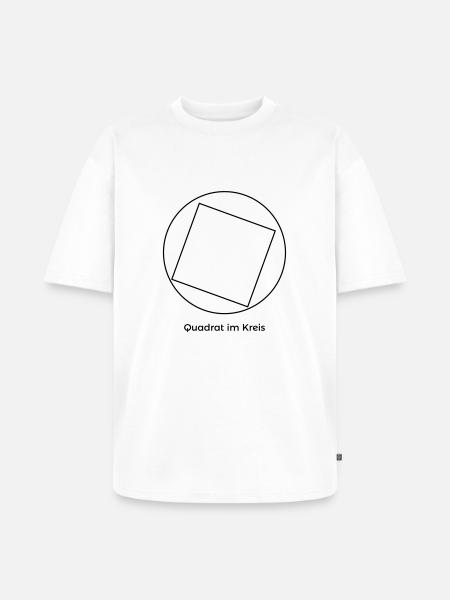Quadrat im Kreis - Unisex Premium Oversized Bio T-Shirt - Weiß