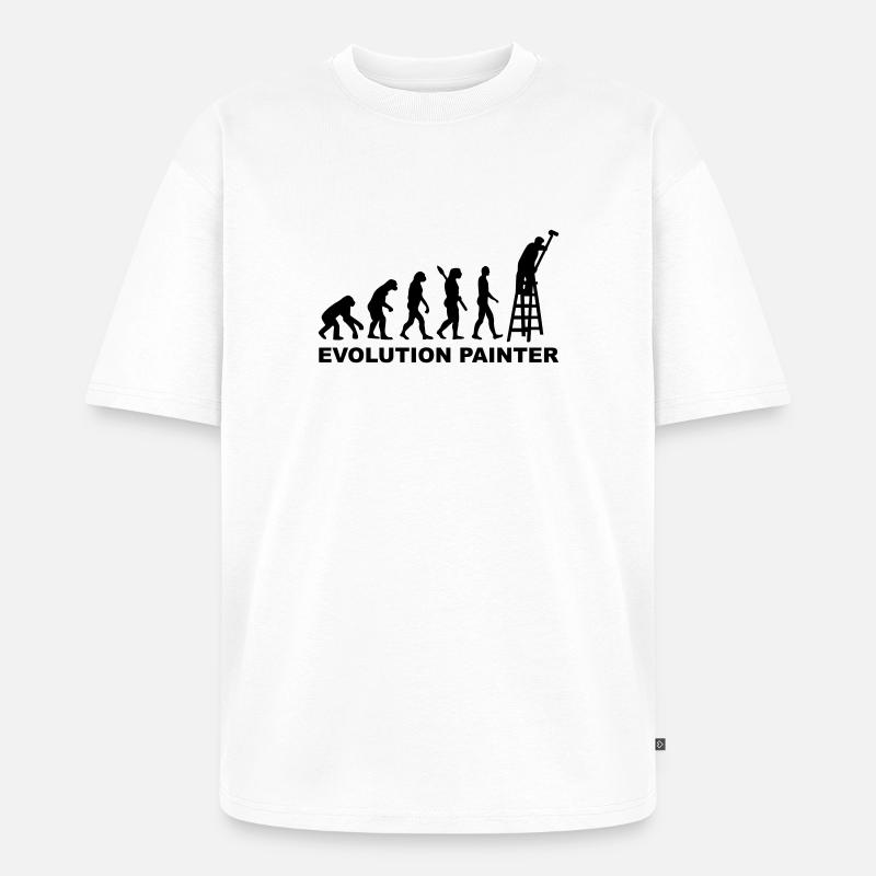 Evolution Painter - Unisex Premium Oversized Organic T-Shirt - white