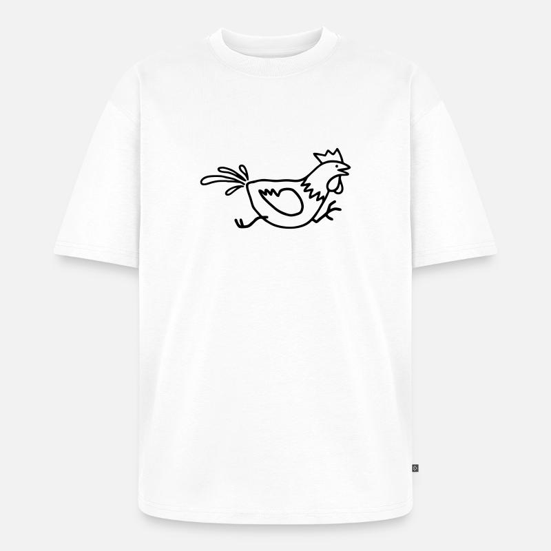 Rennender Hahn - Unisex Premium Oversized Bio T-Shirt - Weiß