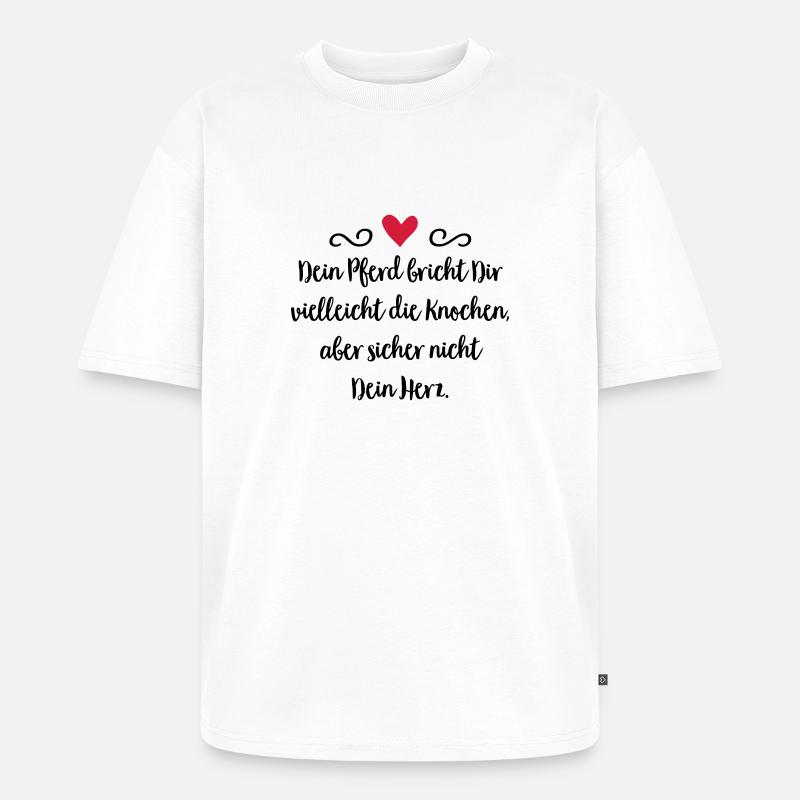 Pferd - Unisex Premium Oversized Bio T-Shirt - Weiß
