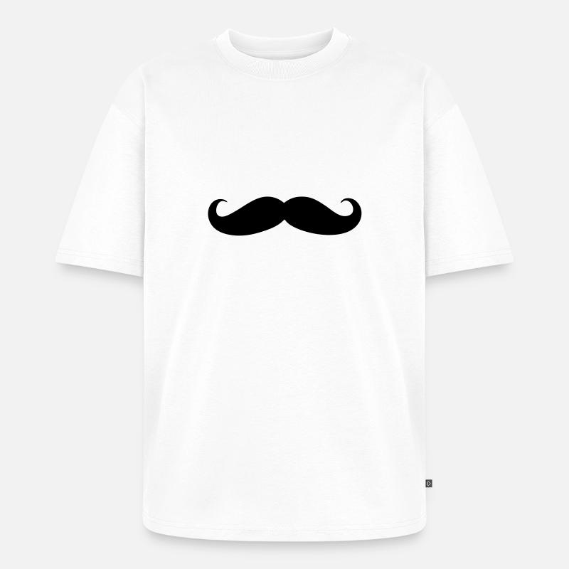 Schnurrbart - Unisex Premium Oversized Bio T-Shirt - Weiß