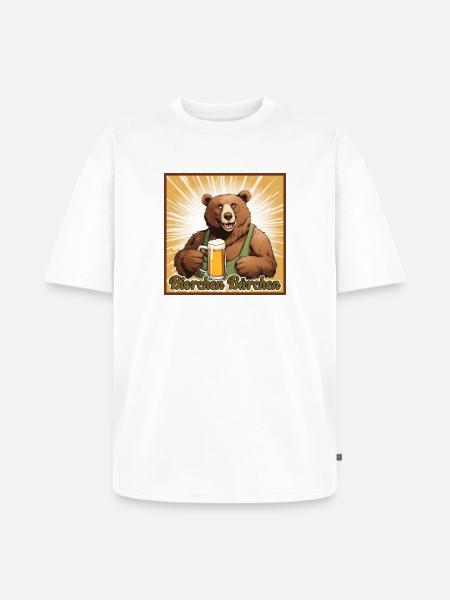 Bierchen Bärchen - Unisex Premium Oversized Bio T-Shirt - Weiß