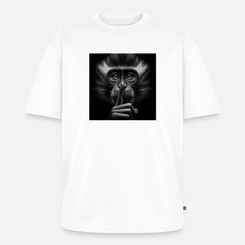 Ein schweigender Affe - Unisex Premium Oversized Bio T-Shirt - Weiß