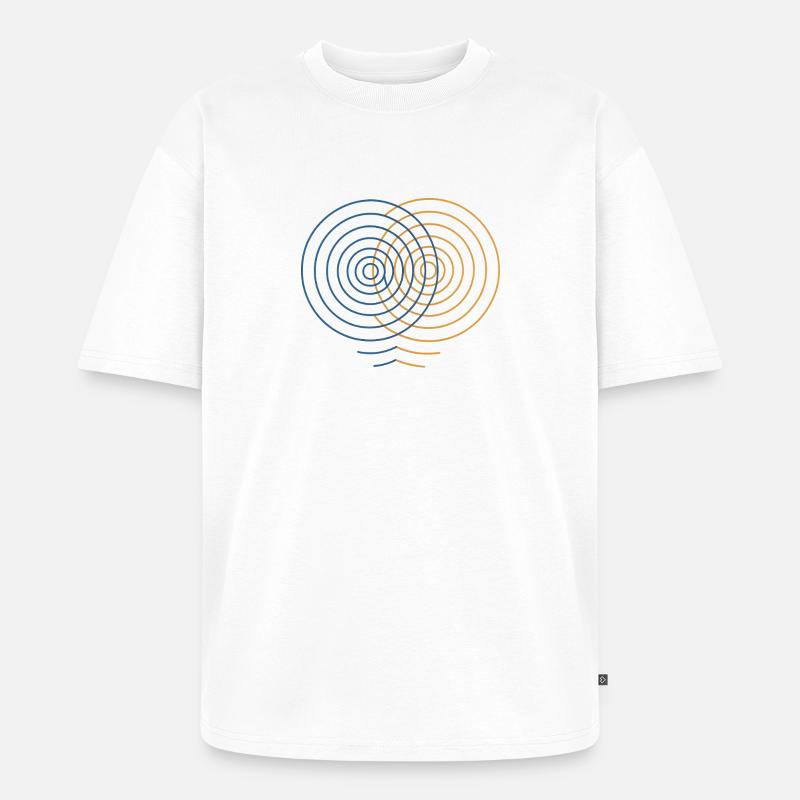 Concentric Interference – Physics Design - Unisex Premium Oversized Organic T-Shirt - white