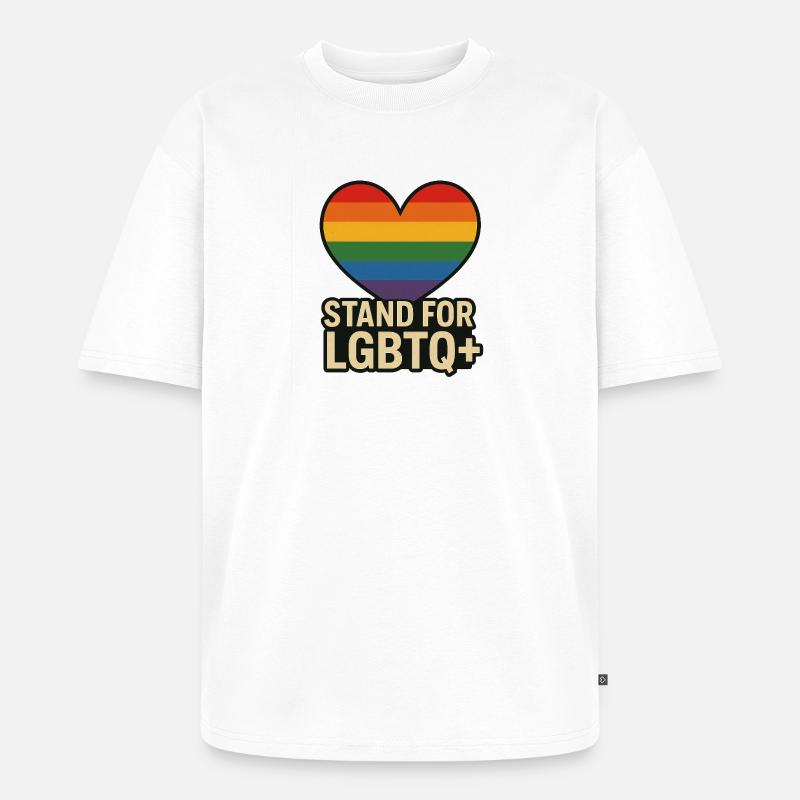 Pride Heart LGBT Support-Design - Unisex Premium Oversized Bio T-Shirt - Weiß