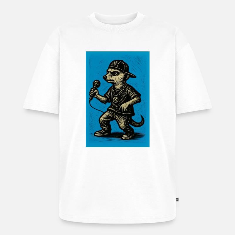 erdmännchen - comic-helden 3 - Unisex Premium Oversized Bio T-Shirt - Weiß