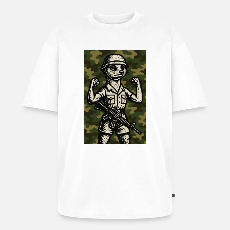 erdmännchen comic helden - Unisex Premium Oversized Bio T-Shirt - Weiß