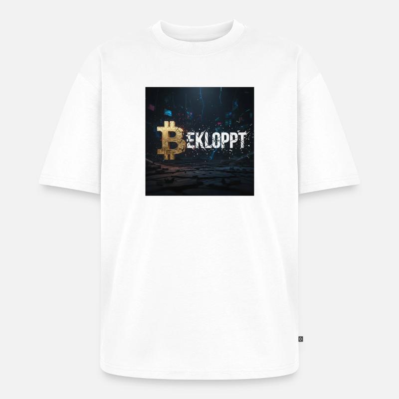 Bitcoin Explosion Krypto Chaos - Unisex Premium Oversized Bio T-Shirt - Weiß