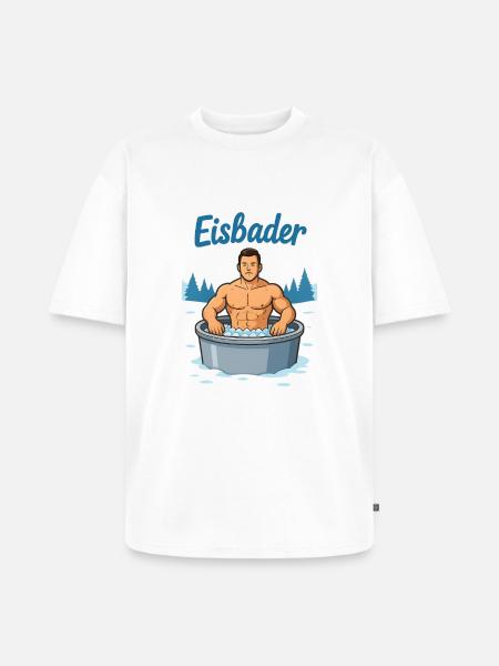 Eisbader Muskelmann im Eisbad - Unisex Premium Oversized Organic T-Shirt - white