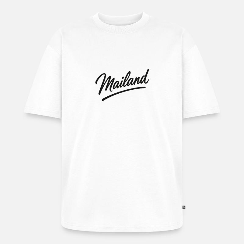 Mailand Script Logo – Milan Schriftzug - Unisex Premium Oversized Bio T-Shirt - Weiß