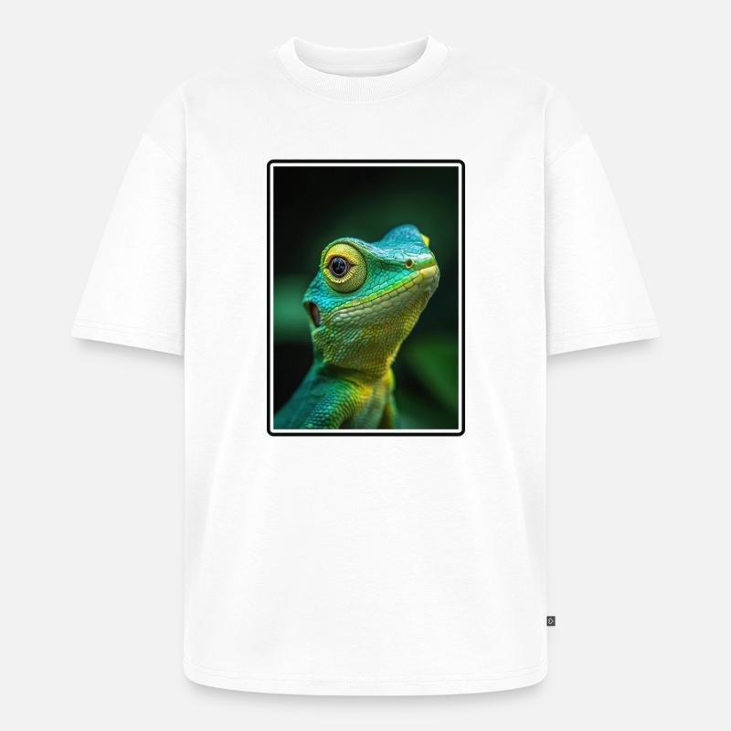 Eidechsen Eidechse - Unisex Premium Oversized Bio T-Shirt - Weiß