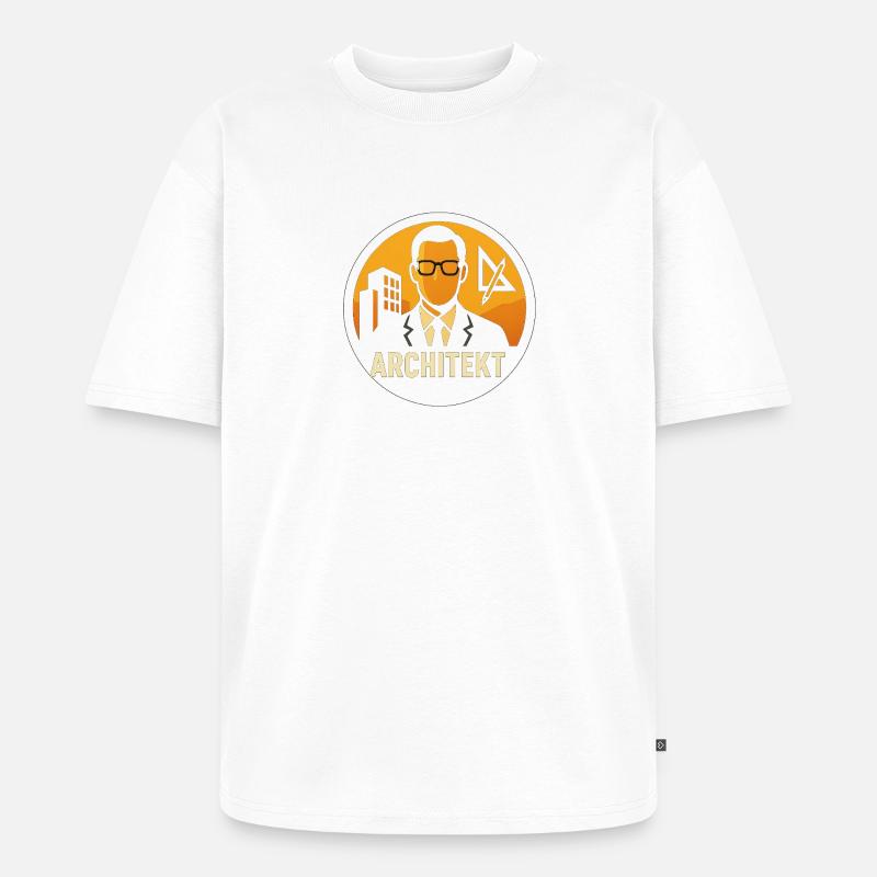Plan d’icône d’architecte - T-shirt Premium bio oversize Unisexe - blanc