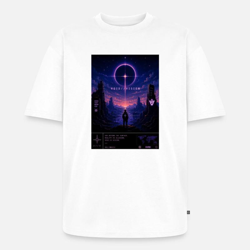 VOID//VISION – Pixel Void Dreams - Unisex Premium Oversized Organic T-Shirt - white