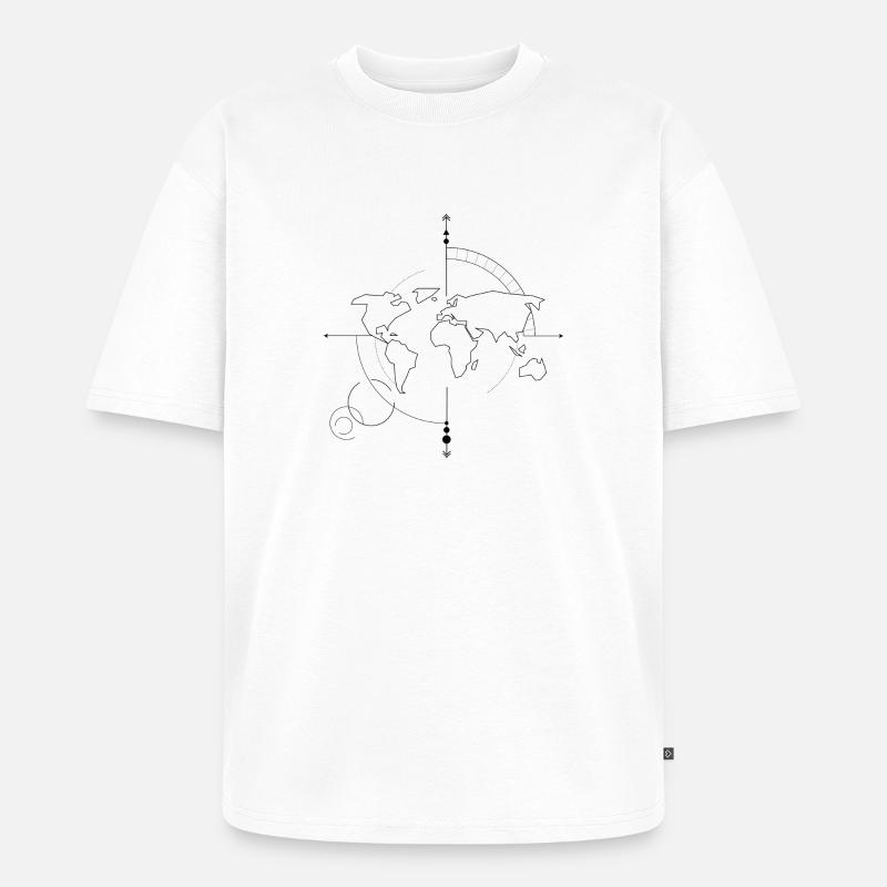 Kompass - Unisex Premium Oversized Bio T-Shirt - Weiß
