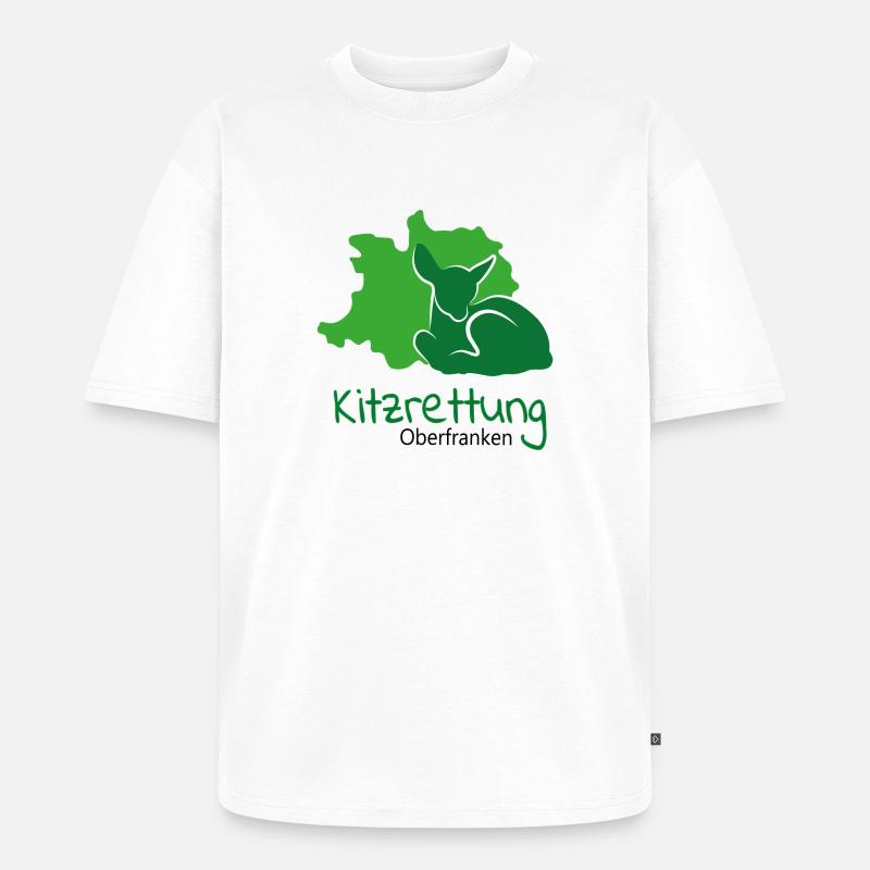 Kitzrettung Oberfranken - Unisex Premium Oversized Bio T-Shirt - Weiß