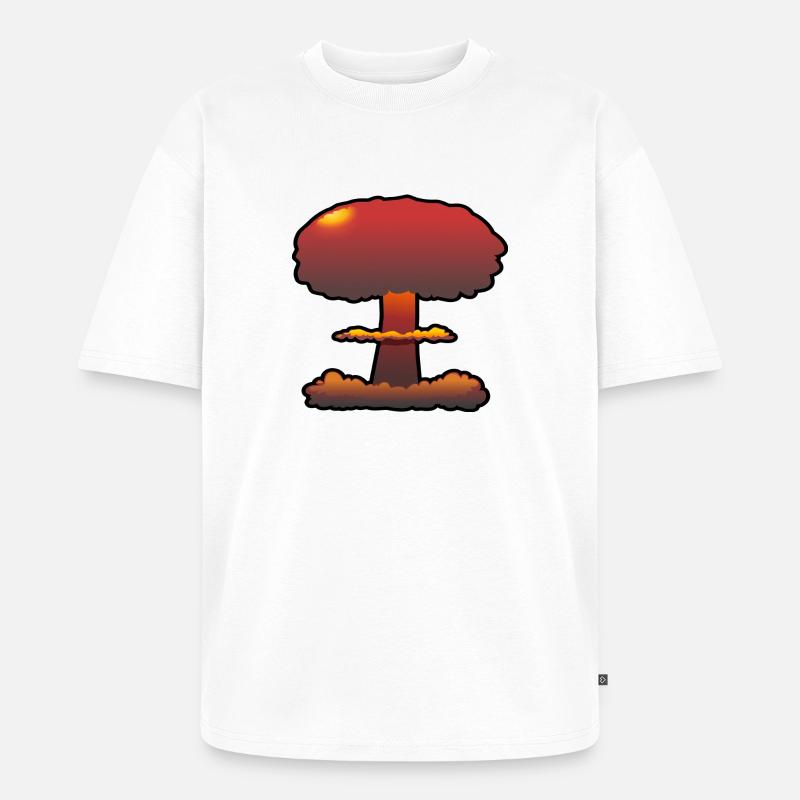 Boom nuage champignon explosion comique - T-shirt Premium bio oversize Unisexe - blanc
