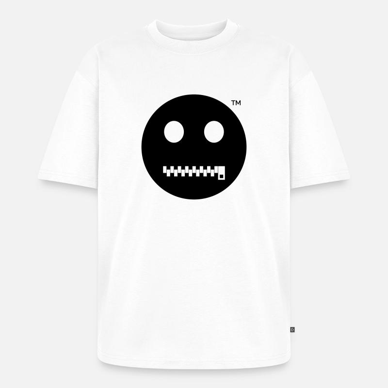 Smiley Shut up - Sei Still - Unisex Premium Oversized Bio T-Shirt - Weiß