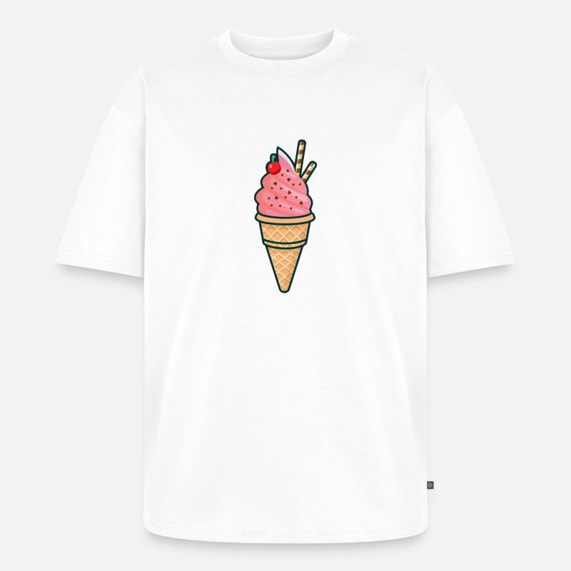 Eiscreme, Eis, Sommer, Sonne - Unisex Premium Oversized Bio T-Shirt - Weiß