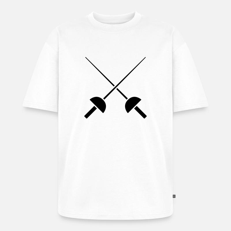 fechten - Unisex Premium Oversized Bio T-Shirt - Weiß
