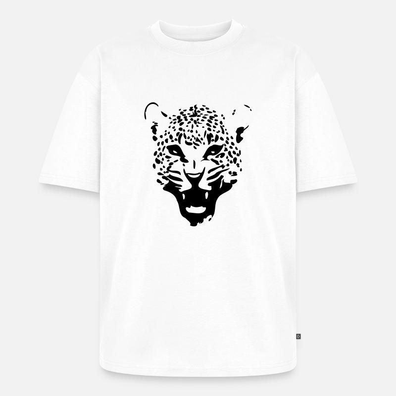 Leopard - Unisex Premium Oversized Bio T-Shirt - Weiß