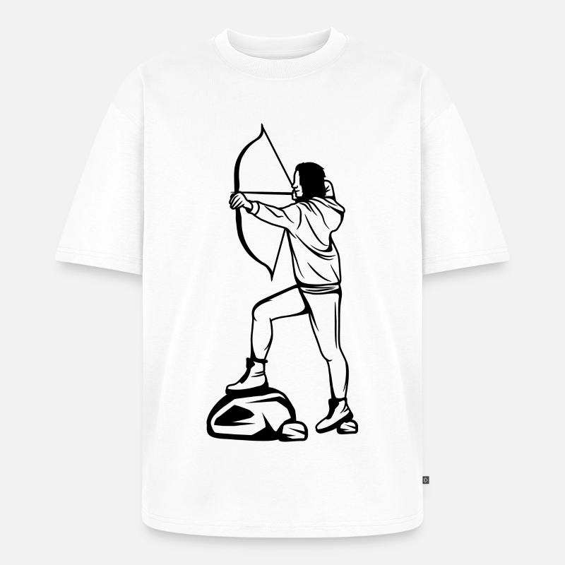 Archer Sketch - Unisex Premium Oversized Organic T-Shirt - white