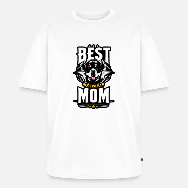 Beste Mama, Rottweilers beste Mama - Unisex Premium Oversized Bio T-Shirt - Weiß