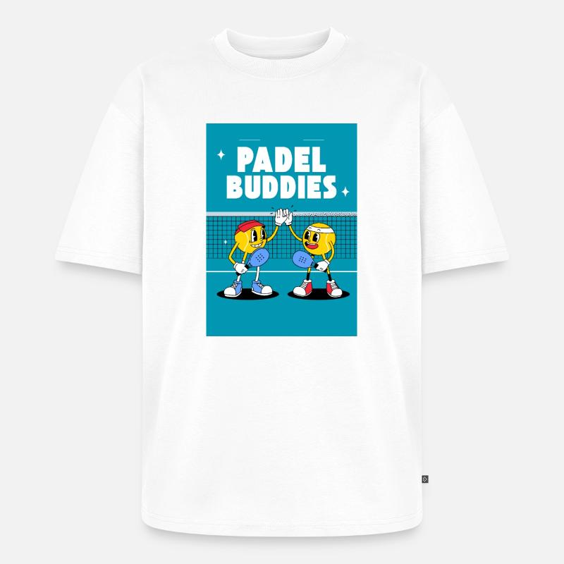 Padel Buddies High Five Duo - Unisex Premium Oversized Bio T-Shirt - Weiß