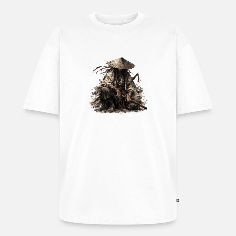 Shadow Ronin Samurai - Unisex Premium Oversized Bio T-Shirt - Weiß