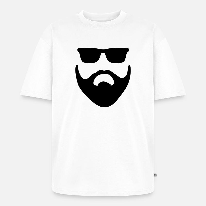 Mann mit Bart - Unisex Premium Oversized Bio T-Shirt - Weiß