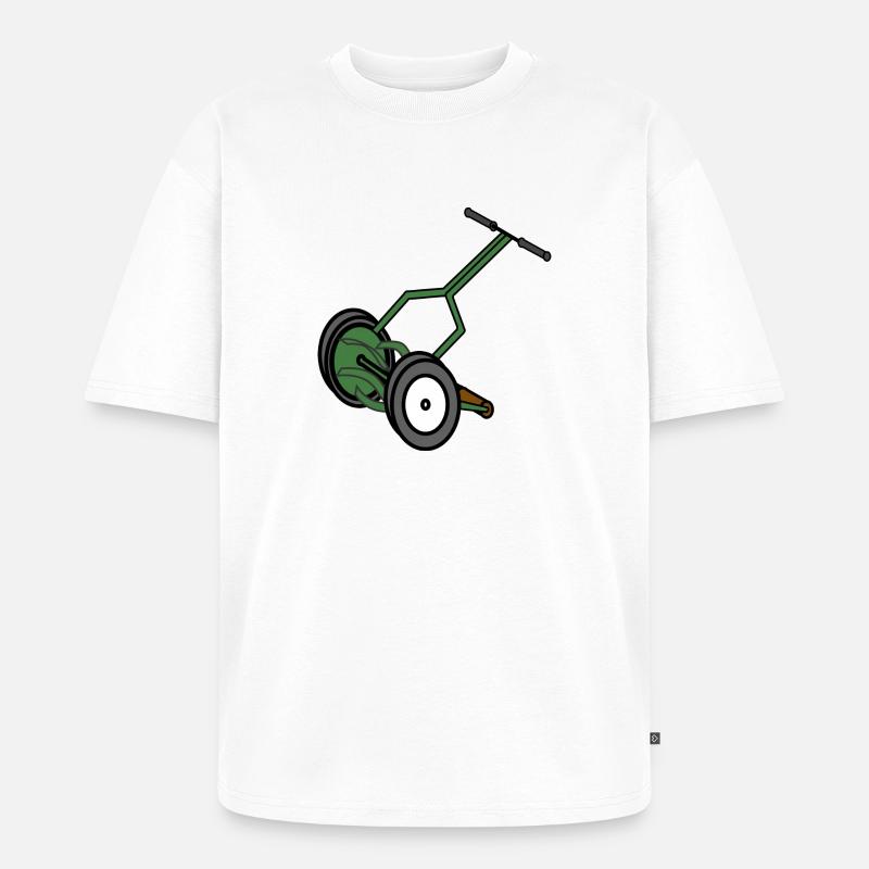 rasenmaeher lawn mower mowing machine4 - T-shirt Premium bio oversize Unisexe - blanc
