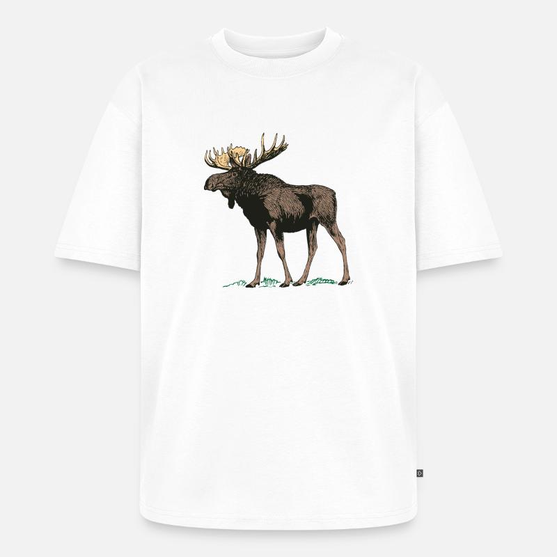 Moose antler - Unisex Premium Oversized Organic T-Shirt - white
