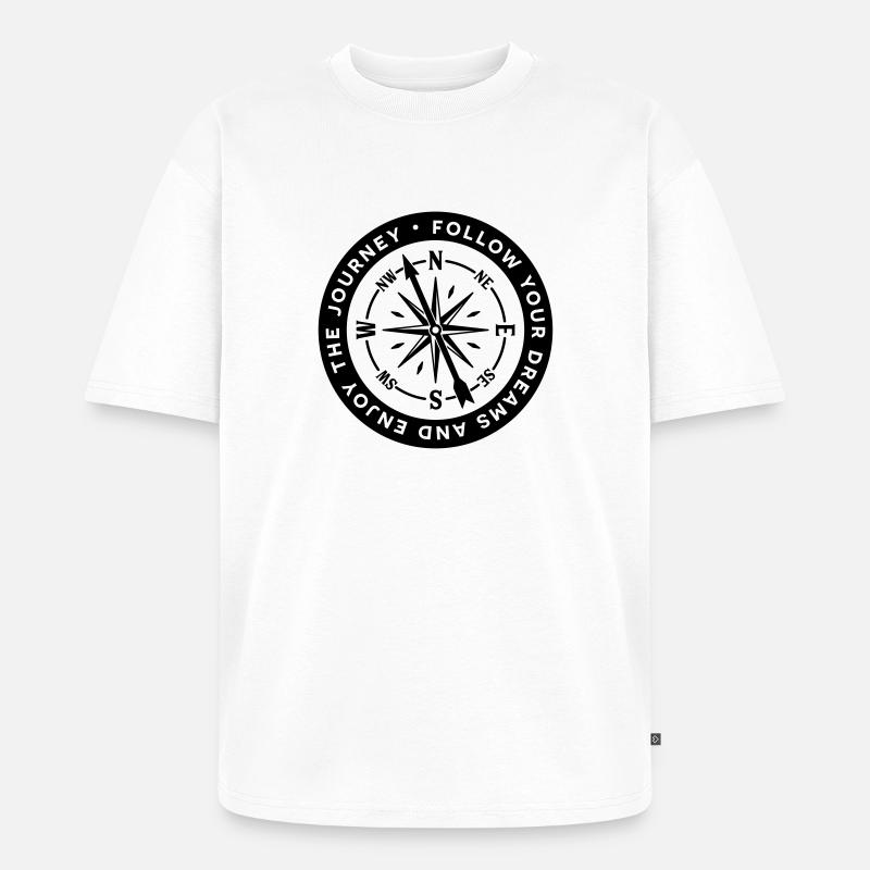 Kompass - Unisex Premium Oversized Bio T-Shirt - Weiß