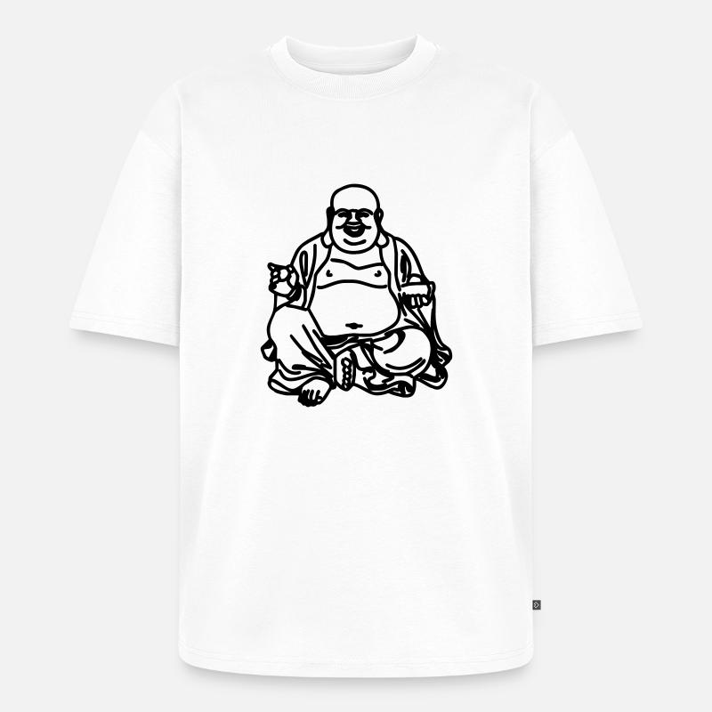 buddha - Unisex Premium Oversized Bio T-Shirt - Weiß