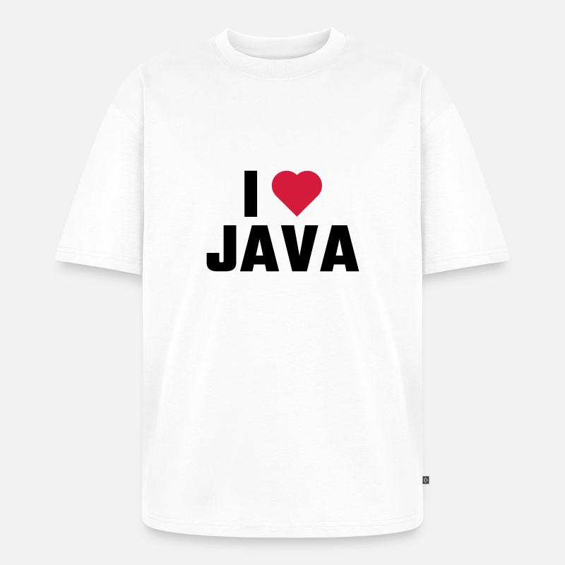 J'aime java - T-shirt Premium bio oversize Unisexe - blanc