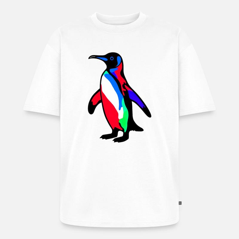 Pinguin - Unisex Premium Oversized Bio T-Shirt - Weiß