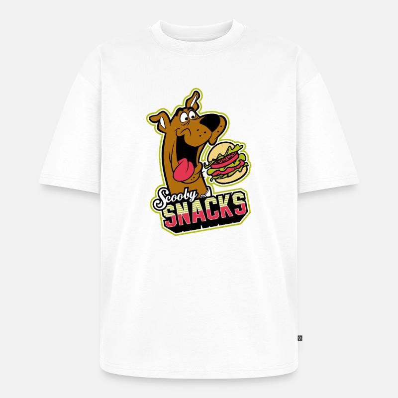 Scooby-Doo Scooby Snacks Mit Burger - Unisex Premium Oversized Bio T-Shirt - Weiß