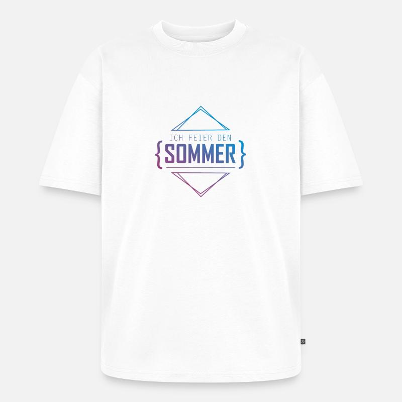Ich feier den Sommer - Unisex Premium Oversized Bio T-Shirt - Weiß
