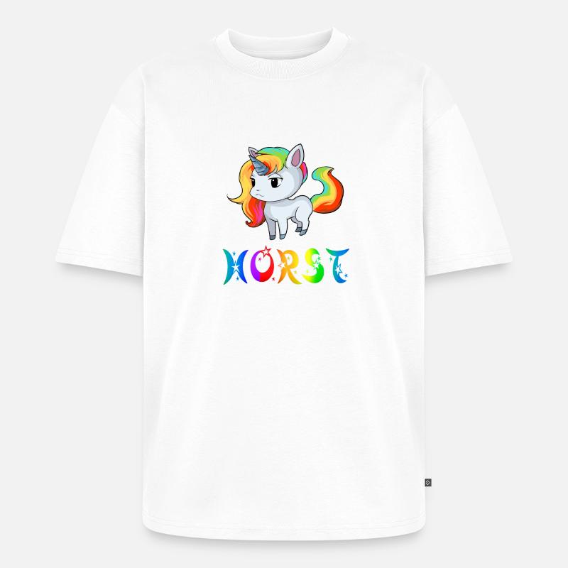 Horst Einhorn - Unisex Premium Oversized Bio T-Shirt - Weiß
