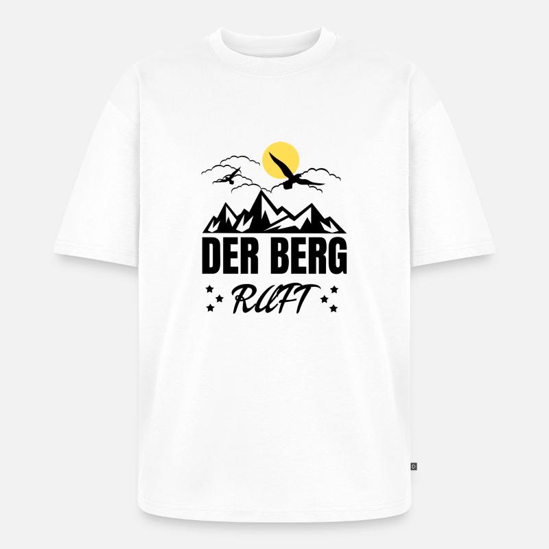 Der Berg Ruft Sonne - Unisex Premium Oversized Bio T-Shirt - Weiß