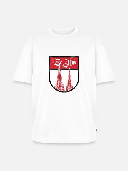 Kölner Dom Heimatstadt - Unisex Premium Oversized Bio T-Shirt - Weiß