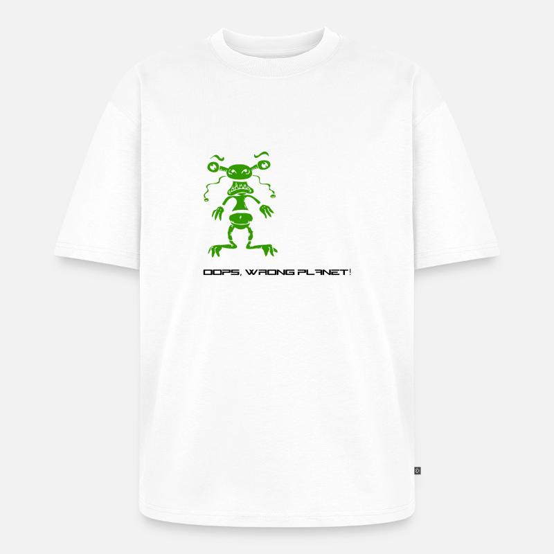 wrong_planet - Unisex Premium Oversized Bio T-Shirt - Weiß