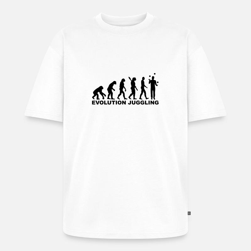 Evolution Juggling - T-shirt Premium bio oversize Unisexe - blanc