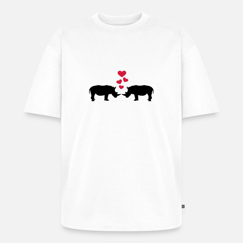 Nashorn - Unisex Premium Oversized Bio T-Shirt - Weiß