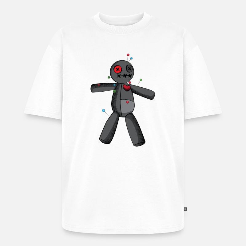 Phasmophobia Voodoo Puppe in schwarz - Unisex Premium Oversized Bio T-Shirt - Weiß
