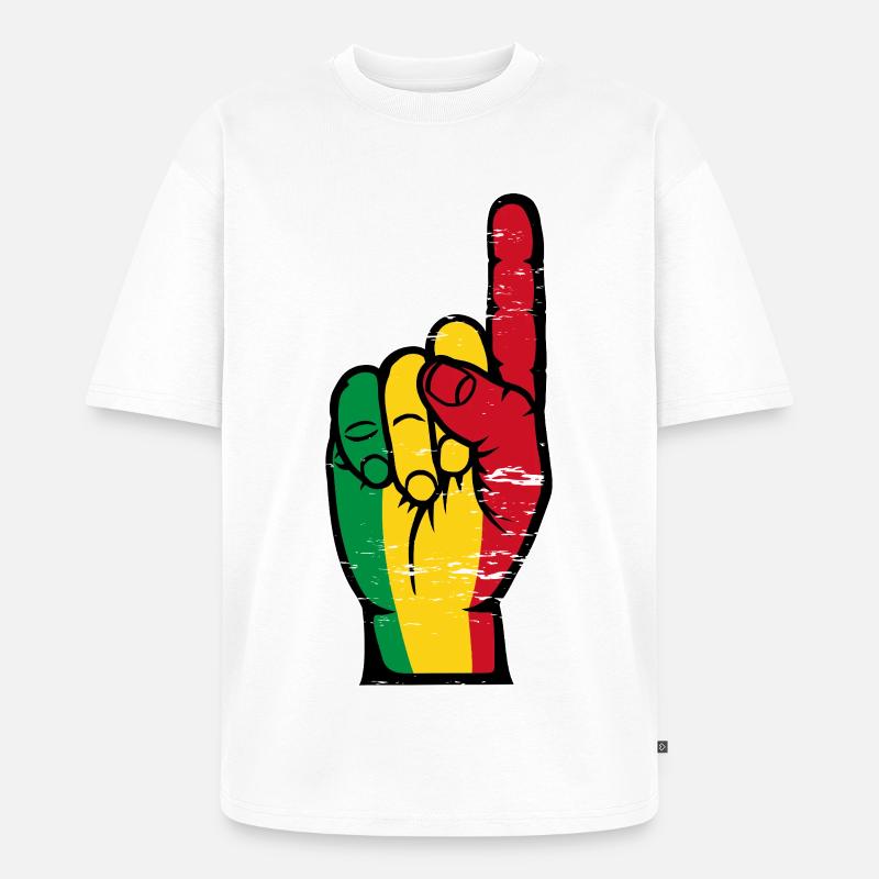 Drapeau du Mali numéro 1 utilisé - T-shirt Premium bio oversize Unisexe - blanc